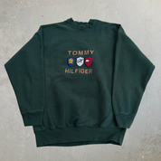 J- Vintage Tommy Hilfiger Embroidered Logo & Text Crewneck - XL