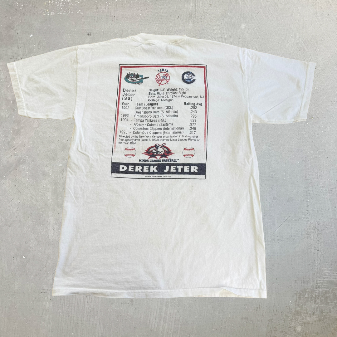 J- Vintage '01 New York Yankees Derek Jeter MLB Pro Player Minor League Graphic Tee - M