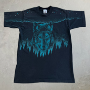 J- Vintage '93 Lago Wolf & Forest Jumbo Print Single Stitch Tee - M