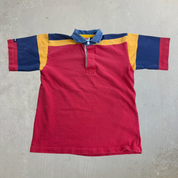 J- Vintage Barbarian Rugbywear Red Short Sleeve Rugby Shirt - M