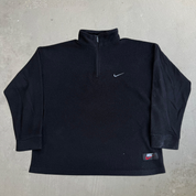 Vintage Nike Embroidered Swoosh Quarter Zip Polar Fleece - M