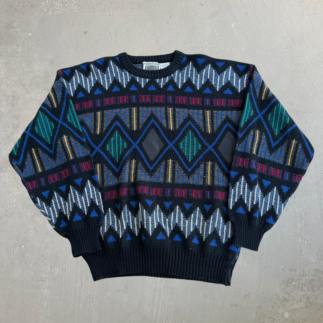 J- Vintage Gabrielle Patterned Knit Sweater - L