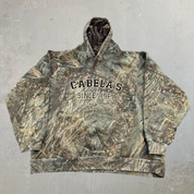 J- Vintage Cabela's Mossy Oak Duck Blind Real Tree Camo Hoodie - 3XL