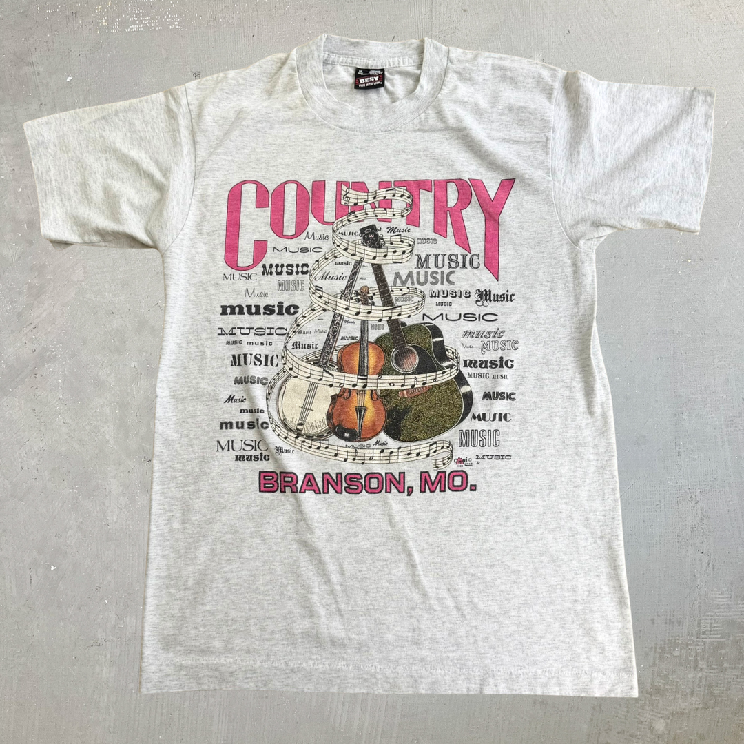 J- Vintage '93 Country Music Branson Missouri Graphic Made In USA Single Stitch Tee - M