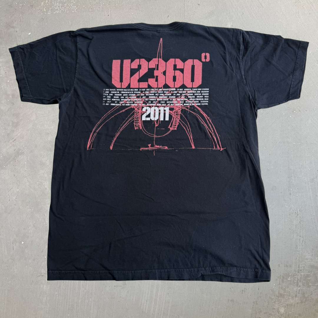 J- Vintage '11 U2 360 Tour Picture Graphic American Apparel Tag Made In USA Tee - XL