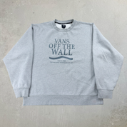J- Vans Off The Wall Embroidered Text Crewneck - L