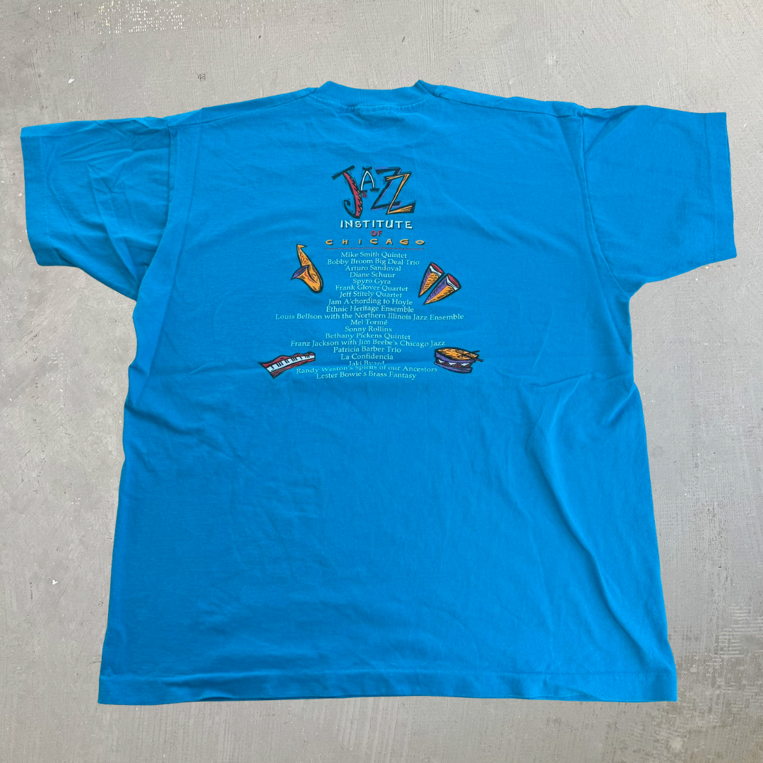 J- Vintage '92 Chicago Jazz Festival Graphic Made In USA Single Stitch Tee - XL