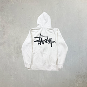 F- Vintage Stussy Text Made In USA Zip Up Hoodie