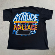 J- Vintage '95 Nascar Dusty Wallace Attitude Care & Lightning Made In USA Single Stitch Tee - L