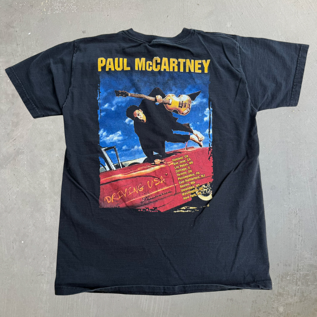 J- Vintage '02 Paul McCartney Driving USA Tour Picture Graphic Tee - M