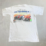 J- Vintage '91 Laguna Raceway Grand Prix Yamaha Motorcycle International Graphic Single Stitch Tee - L