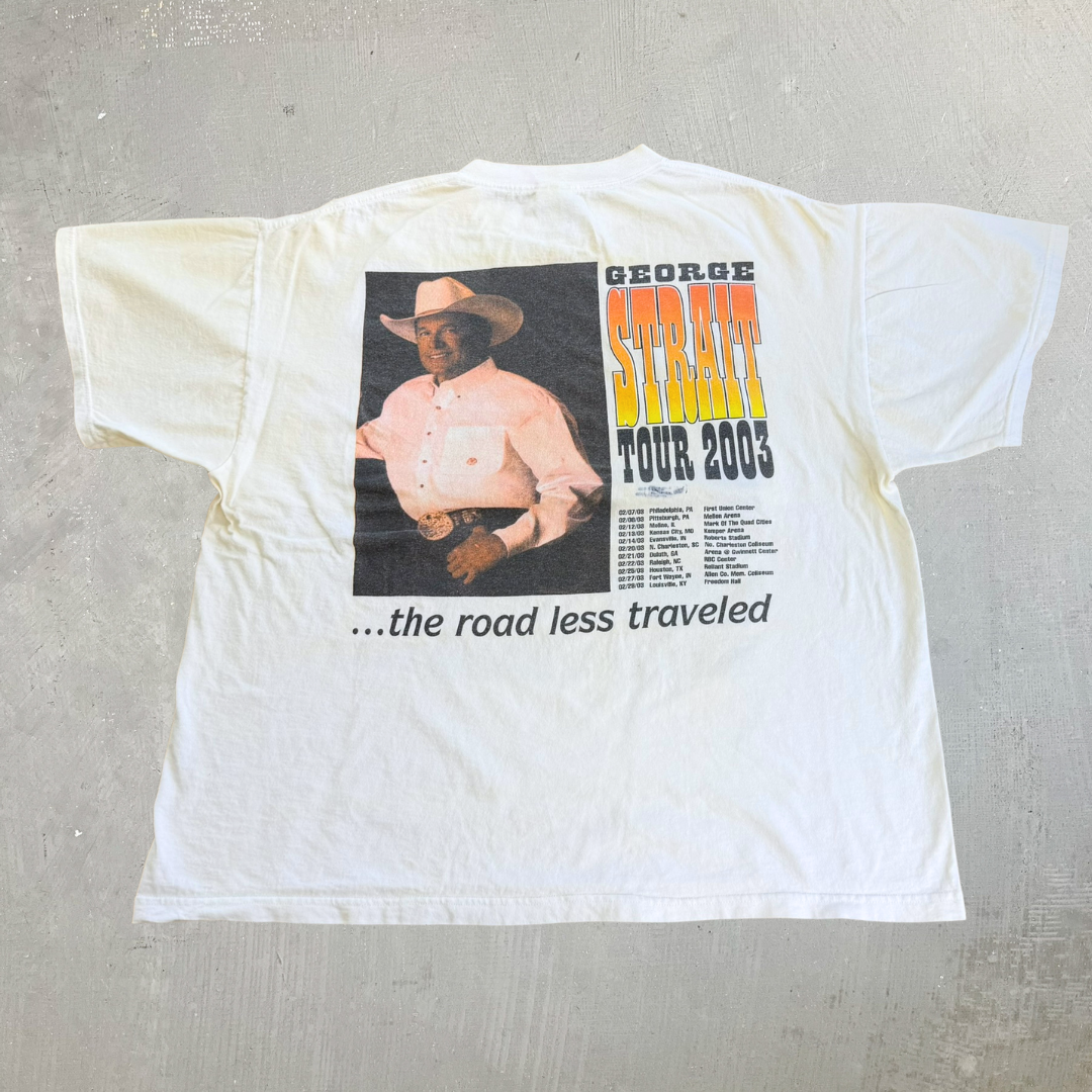 J- Vintage '03 George Strait The Roads Less Travelled Tour Picture Tee - XL