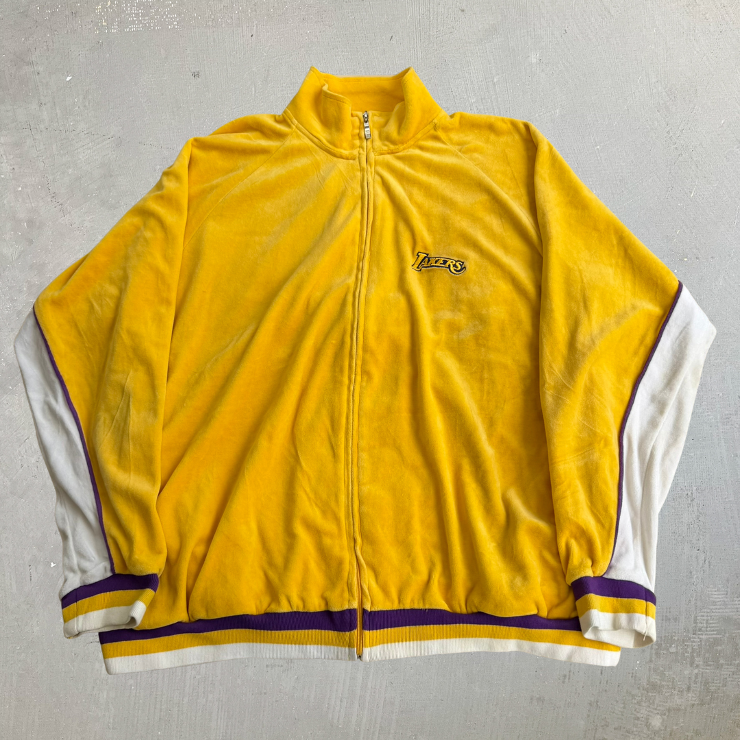 J- Vintage Los Angeles Lakers NBA Kobe Bryant 8 Velour Track Jacket - 2XL