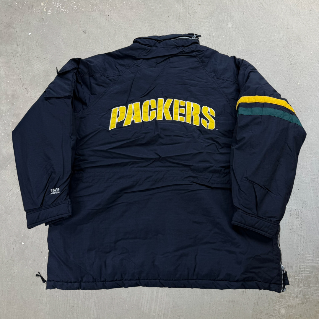 J- Vintage Green Bay Packers NFL Mirage Zip Up Winter Jacket - 2XL