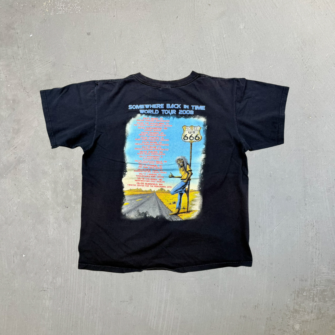 F- '08 Iron Maiden Somewhere Back In Time World Tour US Leg Graphic Anvil Tee