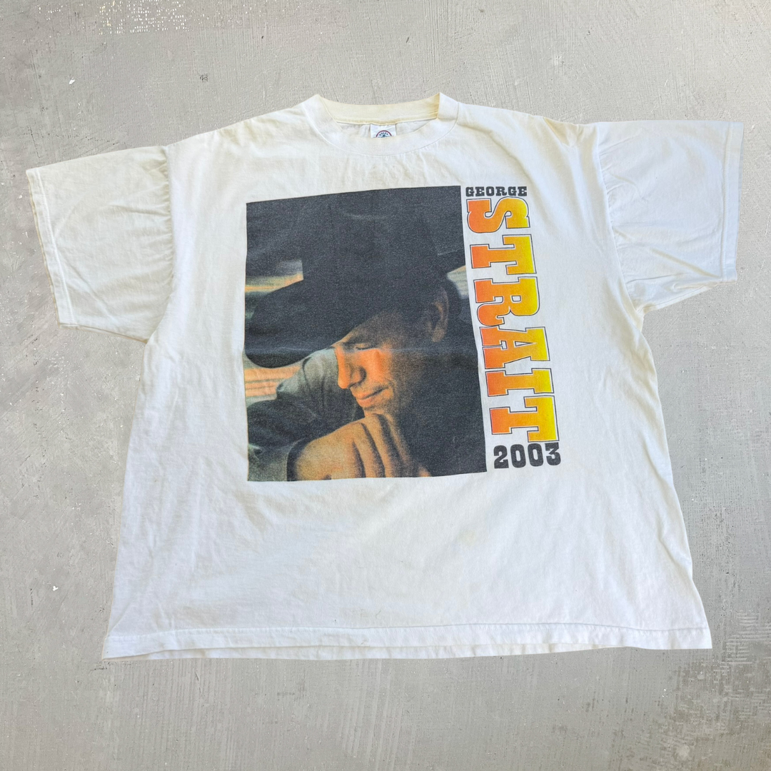 J- Vintage '03 George Strait The Roads Less Travelled Tour Picture Tee - XL