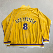 J- Vintage Los Angeles Lakers NBA Kobe Bryant 8 Velour Track Jacket - 2XL