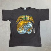 J- Vintage University Of Notre Dame Football Helmet Made In USA Single Stitch Tee - M