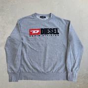 J- Vintage Diesel Denim Division Embroidered Felt Logo Crewneck - M