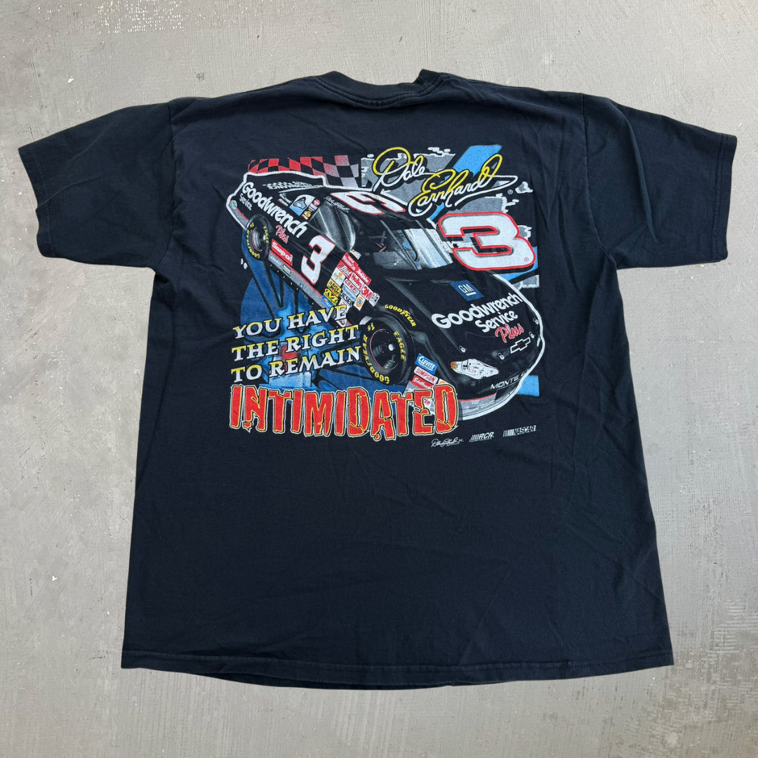 J- Vintage Nascar Dale Earnhardt Intimidated Car Graphic Tee - L