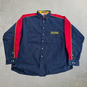 J- Vintage Tommy Hilfiger Athletics Embroidered Logo Button Down Shirt - XL