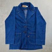 J- Vintage Levi's Strauss Made In USA Orange Bab 76068 0714 Denim Blazer - 9/10 (fits S/M)