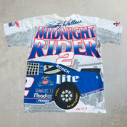 J- Vintage Nascar Rusty Wallace All Over Print Graphic Made In USA Tee - L