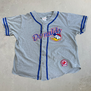 J- Vintage Disney Donald Duck Embroidered Baseball Jersey - XL