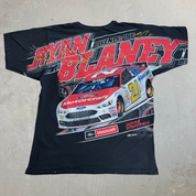 J- Nascar Bryan Blaney Text & Car Graphic Tee - L
