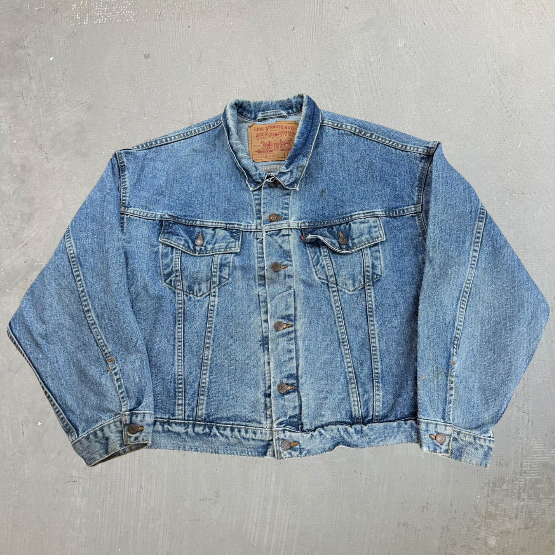 J- Vintage Levi's Type III Made In USA Denim Jacket - XL