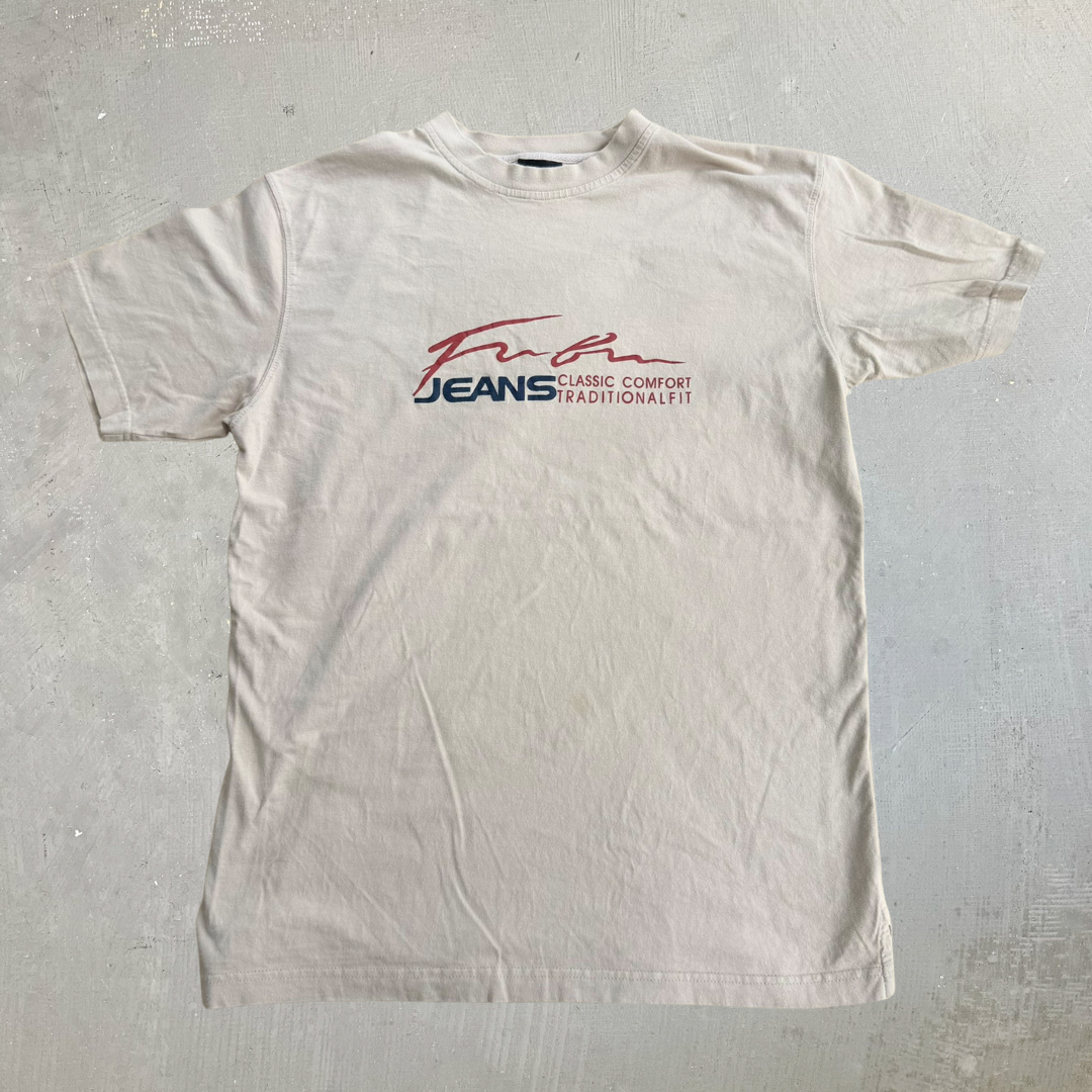 J- Vintage Y2K Fubu Jeans Text Graphic Tee - L