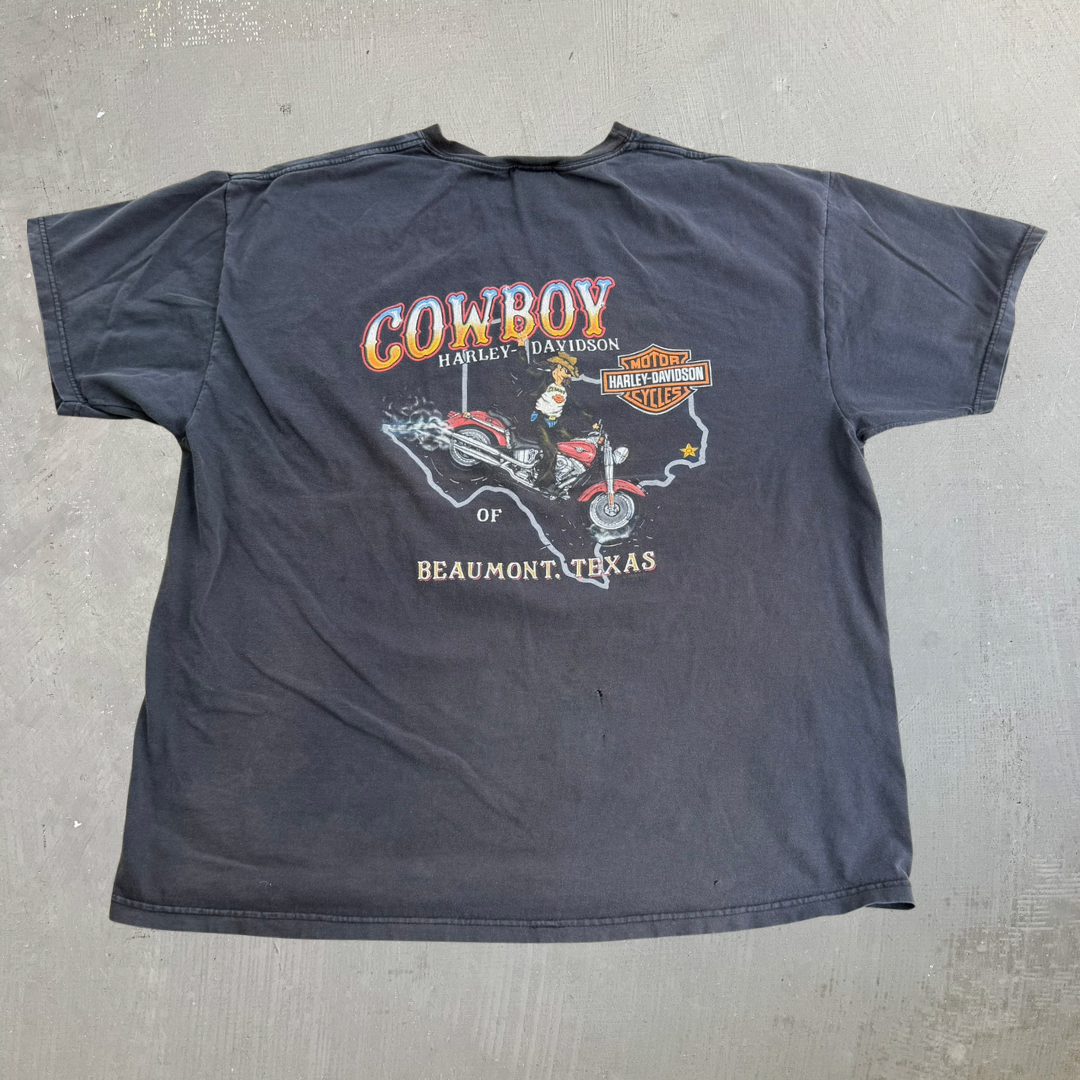 J- Vintage '05 Harley Davidson Cowboys Beaumont Texas Graphic Tee - 2XL