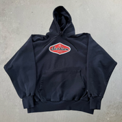 J- Vintage Champion Reverse Weave Session Lager Embroidered Text Hoodie - L