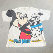 J- Vintage 90s Disney Mickey Mouse The Walt Disney Studio Jumbo Print Single Stitch Tee - XL