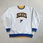 Vintage St Louis Blues NHL Embroidered Logo Made In USA Crewneck - L