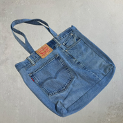 F- HOM Levi's 511 Medium Blue Denim Wash Reworked Denim/Jeans Tote Bag