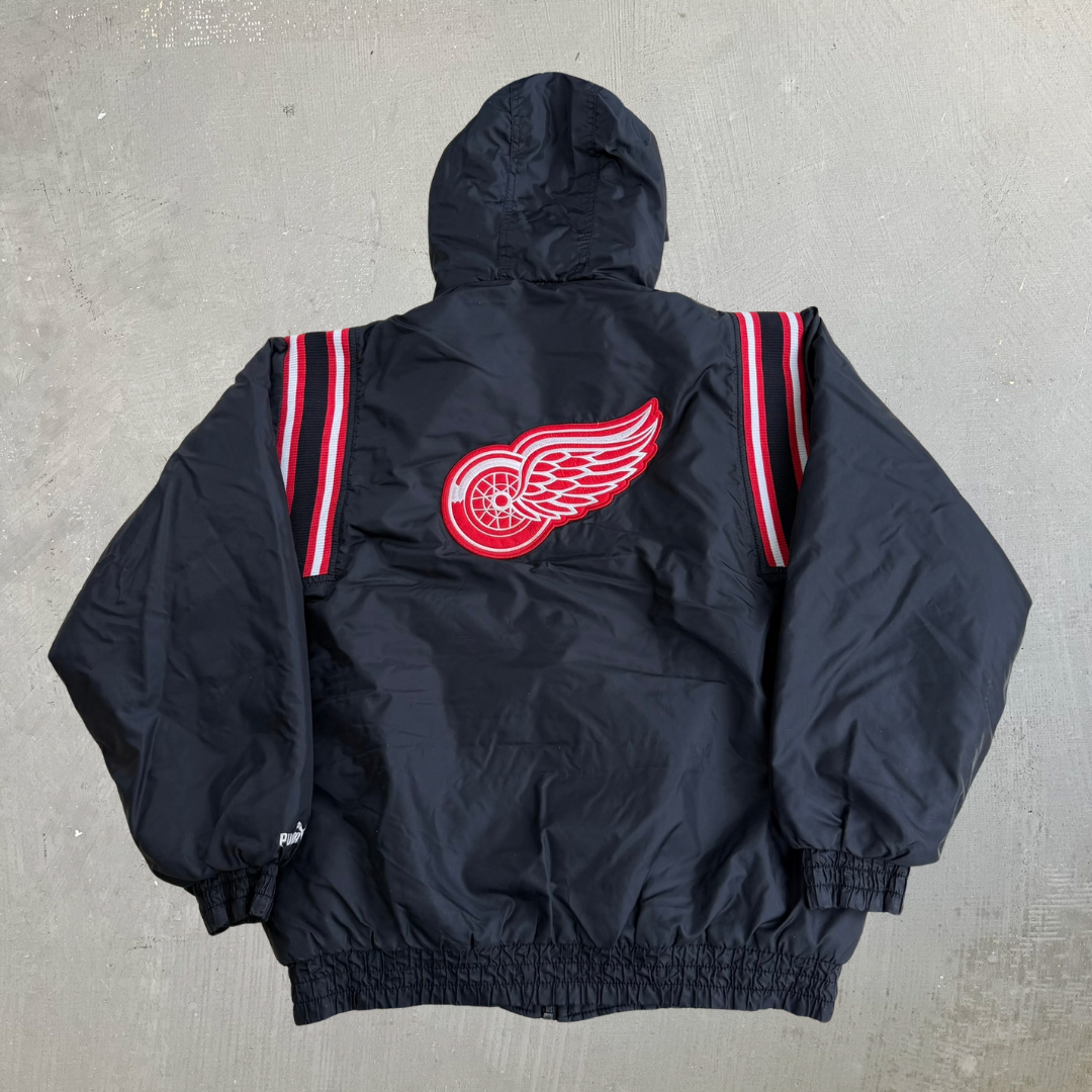 Vintage Youth Detroit Red Wings NHL Puma Zip Up Winter Jacket - Youth XL 18-20 (fits M)