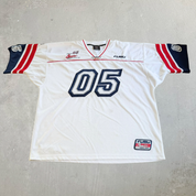 J- Vintage 90s Fubu Champions 05 Embroidered Text Football Jersey - 2XL