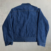 J- Vintage J.C Penny Quilt Lined Dark Blue Wash Trucker Denim Jacket - 41 (fits L)