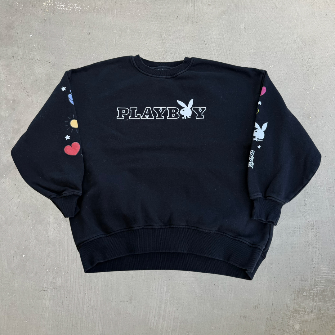J- Vintage Playboy Text & Graphic Crewneck - youth size 10