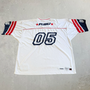 J- Vintage 90s Fubu Champions 05 Embroidered Text Football Jersey - 2XL