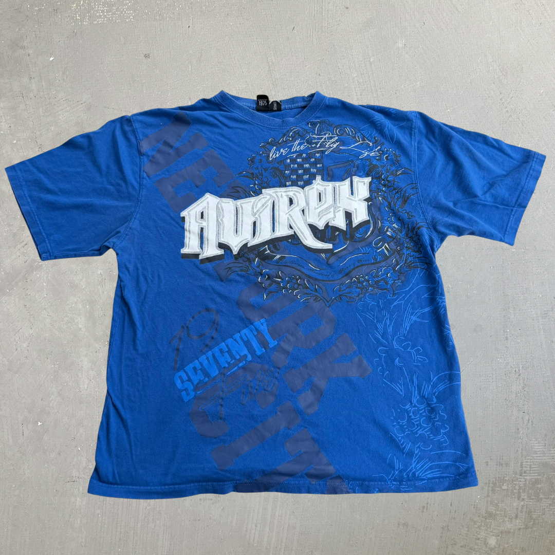 J- Vintage Avirex Jumbo Print Graphic Tee - XL