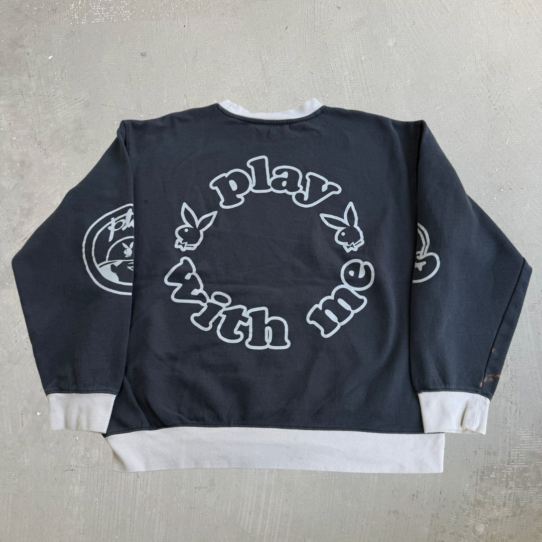 J- Vintage Playboy Play With Me Graphic Crewneck - L