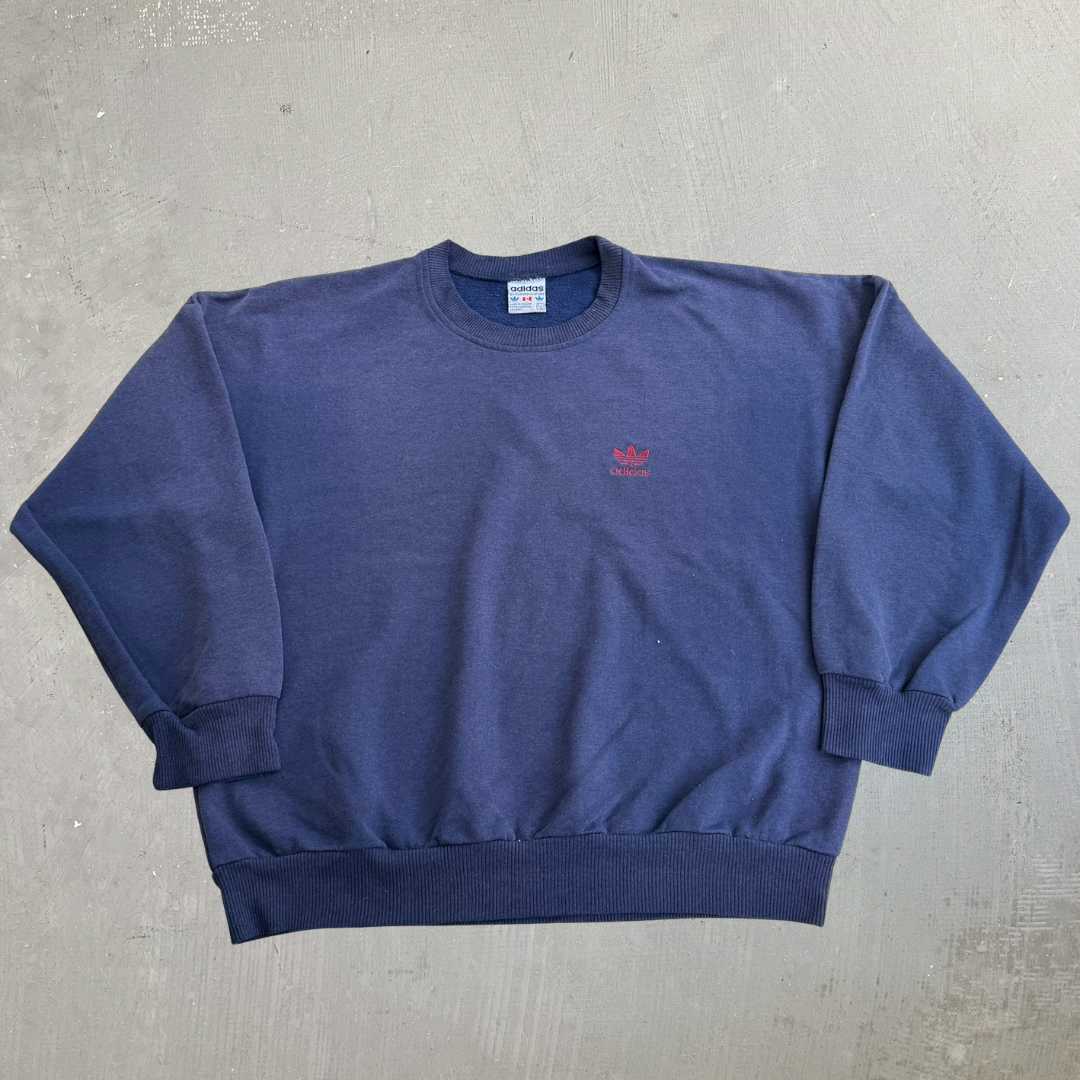 J- Vintage 90s Adidas Embroidered Logo Crewneck - L
