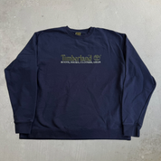 J- Vintage Timberland Embroidered Text & Logo Crewneck - L
