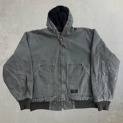 Vintage Walls Workwear Olive Green Hooded Workwear Jacket - L