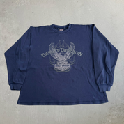 Vintage '06 Harley Davidson Calgary Alberta Graphic Thermal Long Sleeve Tee - XL