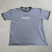 J- Vintage Y2K Quicksilver Logo & Text Graphic Ringer Tee - XL