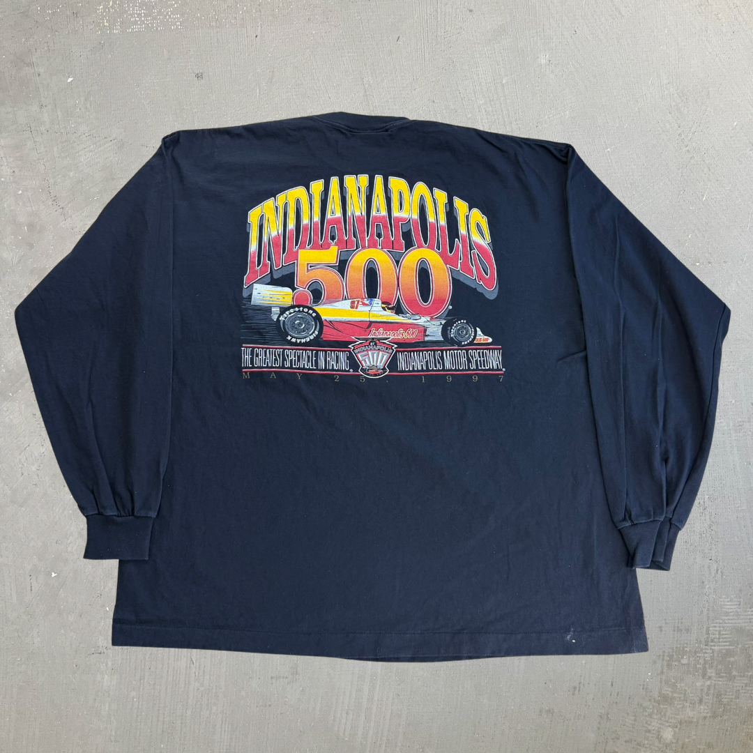 J- Vintage '97 Indianapolis Indy 500 Made In USA Long Sleeve Tee - XL