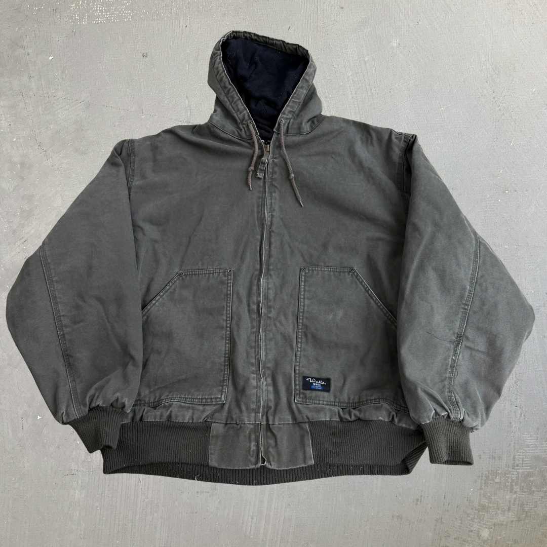 Vintage Walls Workwear Olive Green Hooded Workwear Jacket - 2XL